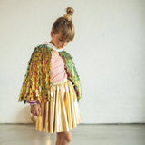 Holographic Fringed Cape- Gold