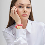 Mini Beads Flex Bracelet -Raspberry
