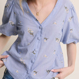 Brooke Top - Blue Stripe