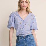 Brooke Top - Blue Stripe