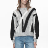 Suri Brushed Pattern Pullover - Grey Mel