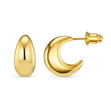 Tapered Dome Earrings - Gold