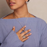 Luxe Disc Spinner Necklace - Silver