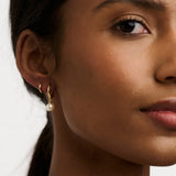 Pearl Drop Huggie Earrings - Gold