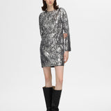 Ari Short Sequin Dress- Silver