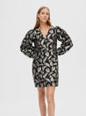 Paula Silver Leaf Short Dress