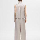 Selene Wide Satin Pants - Dove