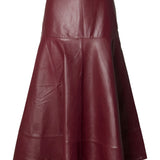 Olympia Leather Midi Skirt
