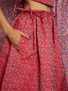 Flower Power Jacquard Midi Skirt - Ruby Red