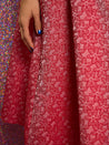 Flower Power Jacquard Midi Skirt - Ruby Red