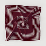 Striped Silk Scarf Wine - 50CM