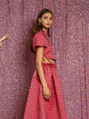 Flower Power Jacquard Crop Top - Ruby Red