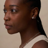 Domed Mini Stud Earrings -Silver
