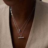 Drop Chain Necklace- Silver