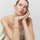 Mini Beads Flex Bracelet - Latte Marble
