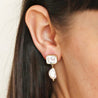 Crystal Stud and Pearl Drop Earrings