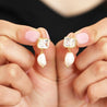 Crystal Stud and Pearl Drop Earrings