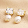 Crystal Stud and Pearl Drop Earrings