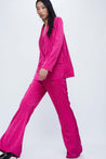 Pink Jacquard Suit Trousers