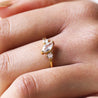 Sterling Silver Clear Crystal Ring in Gold