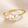 Sterling Silver Clear Crystal Ring in Gold