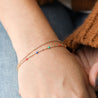 Rainbow Enamel Ball Chain Layered Bracelet in Gold