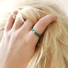 Green Enamel Crystal Ring in Gold