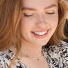 Semi-Precious Stone Green Beaded Droplet Necklace in Gold