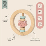 Wooden Round Rattle- Mrs Cat