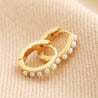 Pearl Studded Huggie Hoop Earrings