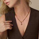 Luxe Linear  Link & Crystal Star Necklace