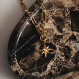 Luxe Linear  Link & Crystal Star Necklace