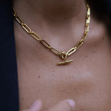 Luxe Linear Link & T-bar Drop Necklace