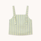 Striped Button Strap Top