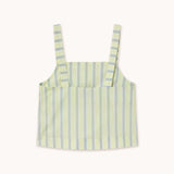 Striped Button Strap Top