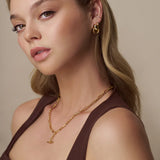 Mini Textured Interlocking Earrings