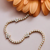 Flower Stationed Tennis Bracelet