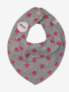Bandana Bib - Grey/Pink Stars